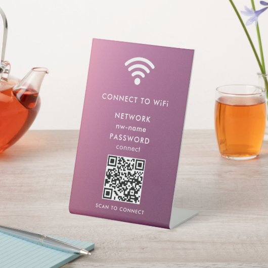 WiFi Network Scan QR Code to Connect the Internet 台座サイン (インサイチュ)