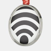 Wifi network symbol メタルオーナメント (左)