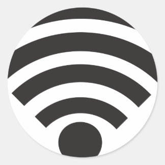 Wifi network symbol ラウンドシール