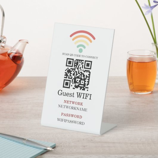 Wifi Password and Network Personalized  台座サイン (インサイチュ)