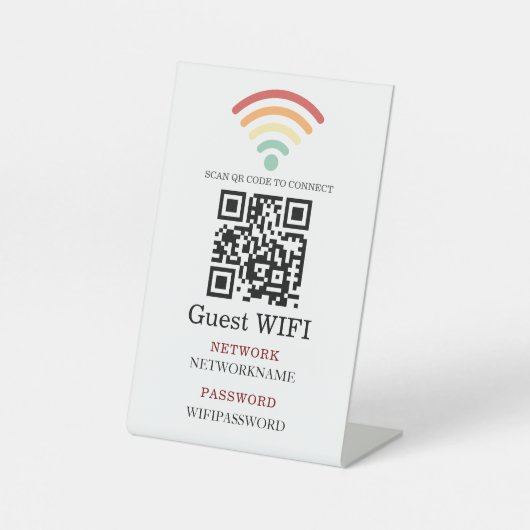 Wifi Password and Network Personalized 台座サイン (正面)