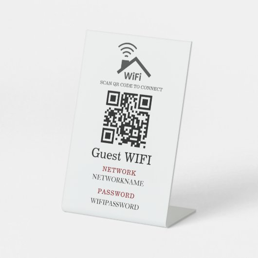 Wifi Password and Network Personalized  台座サイン (正面)