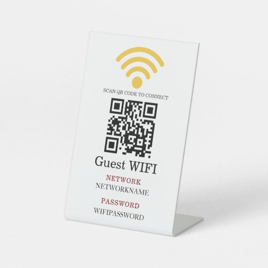 Wifi Password and Network Personalized  台座サイン (正面)