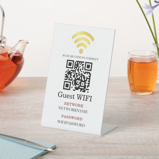 Wifi Password and Network Personalized 台座サイン (インサイチュ)