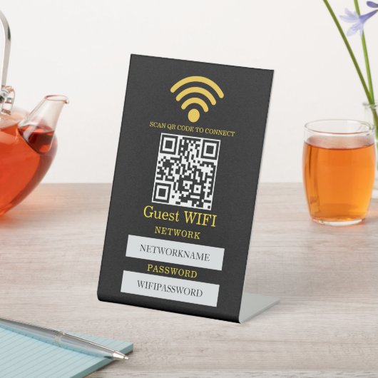 Wifi Password and Network Personalized 台座サイン (インサイチュ)