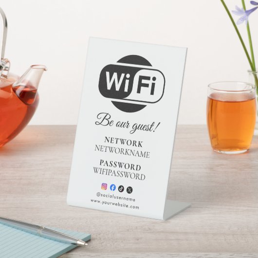 Wifi Password and Network Personalized 台座サイン (インサイチュ)