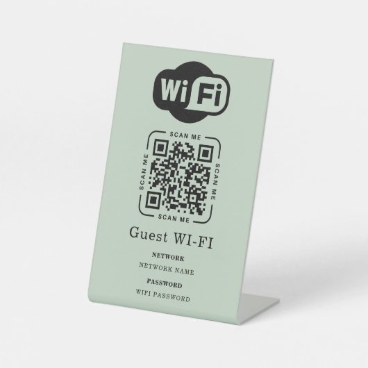 Wifi Password and Network Personalized QR Code 台座サイン (正面)