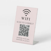 Wifi Password & Network Business Logo and QR Code 台座サイン (正面)