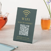 Wifi Password & Network Business Logo and QR Code 台座サイン (インサイチュ)