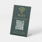 Wifi Password & Network Business Logo and QR Code 台座サイン (正面)