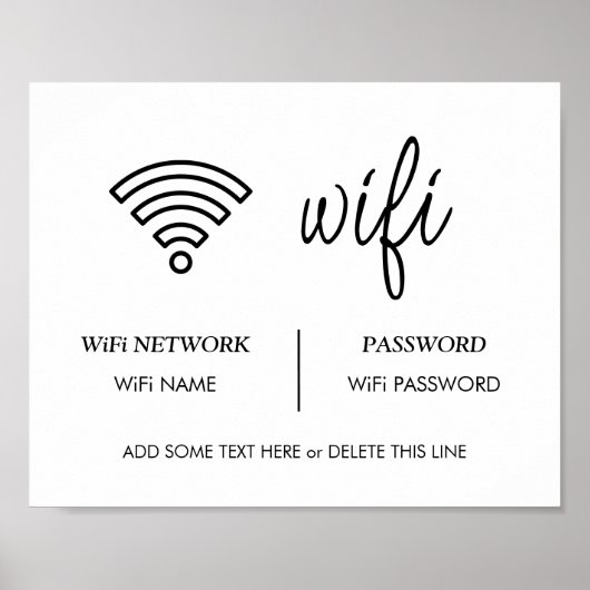 Wifi Password Sign Airbnb Guest Room Sign ポスター (正面)
