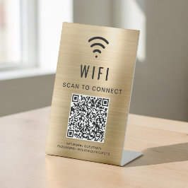 Wifi QRコードでゴールドに接続 台座サイン