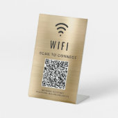 Wifi QRコードでゴールドに接続 台座サイン (正面)