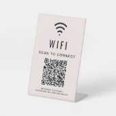 Wifi QRコードをスキャンしてピンクのネットワークに接続 台座サイン (正面)