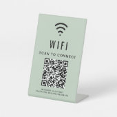 Wifi QRコードスキャンしてSage Greenに接続 台座サイン (正面)
