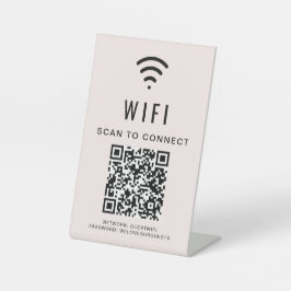 Wifi QRコードスキャンでピンクに接続 台座サイン