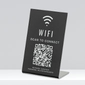 Wifi QRコードスキャンでブラックに接続 台座サイン