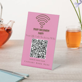 Wifi QRコードスキャンで紫に接続 台座サイン
