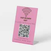 Wifi QRコードスキャンで紫に接続 台座サイン (正面)