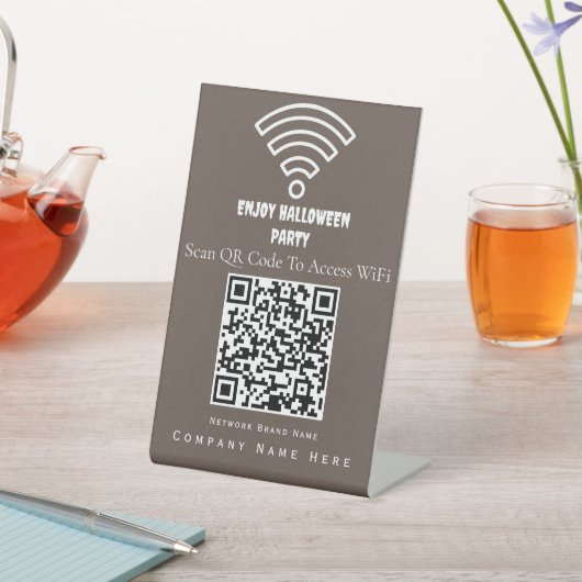 Wifi QRコードスキャンで軽いコーヒーを接続 台座サイン (インサイチュ)