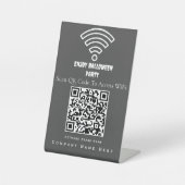 Wifi QRコードスキャンによる接続深い灰 台座サイン (正面)
