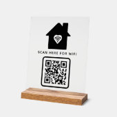 Wifi QRコードスキャンによる自己接着剤の接続 アクリルサイン (傾斜)
