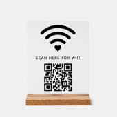 Wifi QRコードスキャンによる自己接着剤の接続 アクリルサイン (正面)
