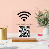 Wifi QRコードスキャンによる自己接着剤の接続 アクリルサイン (ウェディング)
