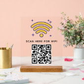 Wifi QRコードスキャンによる自己接着剤の接続 アクリルサイン (ウェディング)