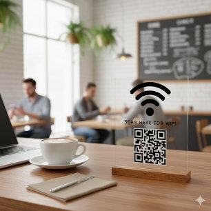 Wifi QRコードスキャンによる自己接着剤の接続 アクリルサイン