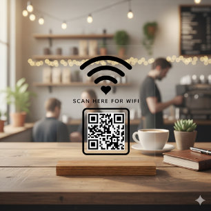 Wifi QRコードスキャンによる自己接着剤の接続 アクリルサイン
