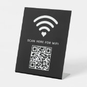 Wifi QRコードスキャンによる自己接着剤の接続 台座サイン (正面)