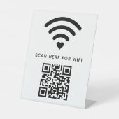 Wifi QRコードスキャンによる自己接着剤の接続 台座サイン (正面)