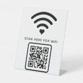 Wifi QRコードスキャンによる自己接着剤の接続 台座サイン (正面)