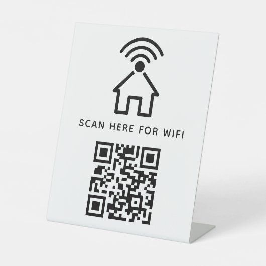 Wifi QRコードスキャンによる自己接着剤の接続 台座サイン (正面)