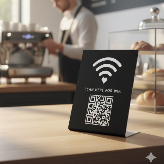 Wifi QRコードスキャンによる自己接着剤の接続 台座サイン