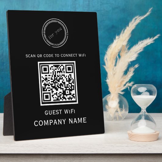Wifi QRコードパスワードとネットワーク名ブラック フォトプラーク (側面)