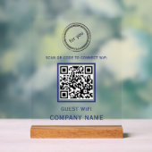Wifi QRコードパスワードとネットワーク名ホワイト アクリルサイン (ニュートラル)