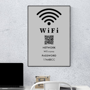 Wifi QRコードパスワード スキャンしてグレーに接続 ポスター