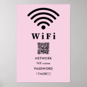 Wifi QRコードパスワード |スキャンしてピンクに接続 ポスター (正面)