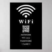 Wifi QRコードパスワード |スキャンして黒に接続 ポスター (正面)