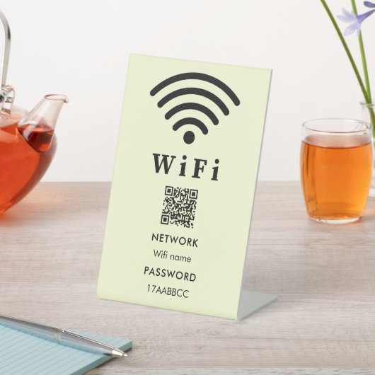 Wifi QRコードパスワード | Groovyを接続するためにスキャン 台座サイン (インサイチュ)