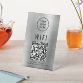 Wifi QRコードビジネスロゴスキャンでシルバーを接続 台座サイン (インサイチュ)