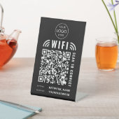Wifi QRコードビジネスロゴスキャンでブラックに接続 台座サイン (インサイチュ)