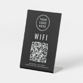 Wifi QRコードビジネスロゴスキャンでブラックに接続 台座サイン (正面)