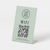 Wifi QRコードビジネスロゴスキャンセージ 台座サイン (正面)