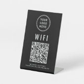 Wifi QRコードロゴ ブラック スキャンで接続 台座サイン (正面)