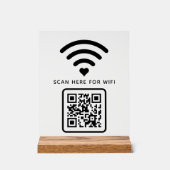 Wifi QRコード スキャンで接続 セルフ アドヒーシブ アクリルサイン (正面)