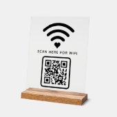 Wifi QRコード スキャンで接続 セルフ アドヒーシブ アクリルサイン (傾斜)