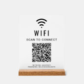 Wifi QRコード スキャンで接続 ホワイト アクリルサイン (正面)